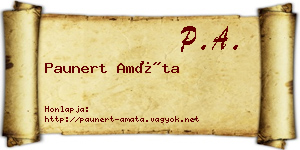 Paunert Amáta névjegykártya